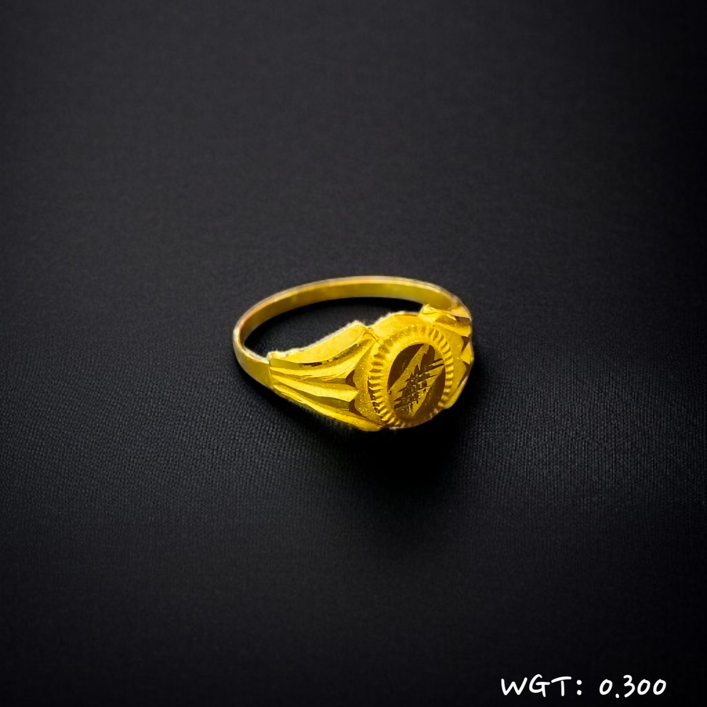 TRJ WGT: 0.300 GM APPROX KDM GOLD BABY FINGER RING 1 PIECE FOR RICE CEREMONY & BIRTHDAY.