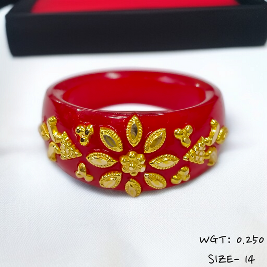(GPR) TRJ (SIZE: 14) WGT: 0.250 GM APPROX (50 TONCH) KDM GOLD POLA RING FOR WOMEN 1 PIECE FOR GIFT (SOLD ON MRP)