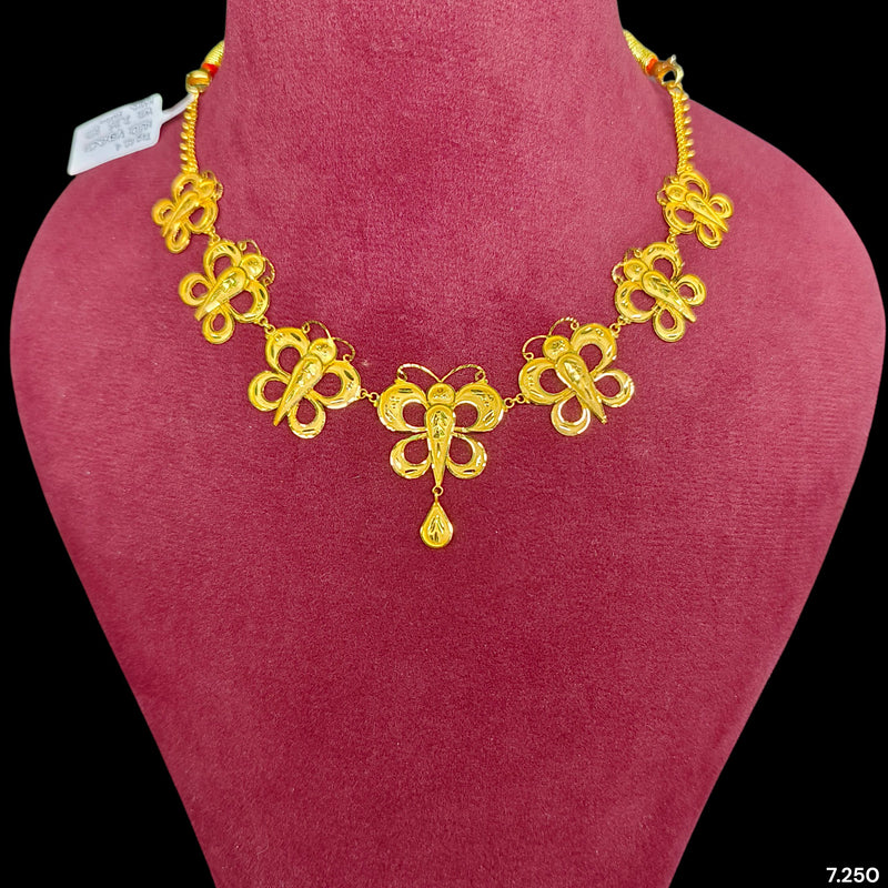 GCN22K- (VBH3J9)-(WGT: 7.250 APPROX) BIS CERTIFIED HUID HALLMARK 916 22KT GOLD NECKLACE 1 PIECE WITH FREE ADJUSTABLE TASSEL FOR WOMEN.
