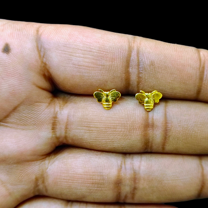 (GSE9) TRJ BABY TOPS WGT: 0.430 GM APPROX BIS CERTIFIED HUID HALLMARK 9KT GOLD STUD EARRINGS FOR WOMEN 1 PAIR FOR REGULAR USE.