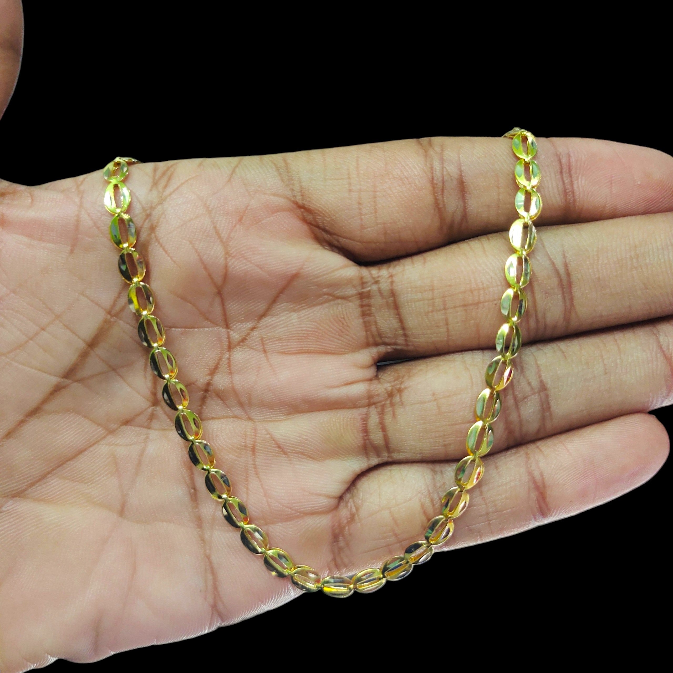 GOLD CHAIN- (WGT: 6.030 GM APPROX) BIS CERTIFIED HUID HALLMARK 9KT GOLD CHAIN (20 INCH) 1 PIECE FOR UNISEX.