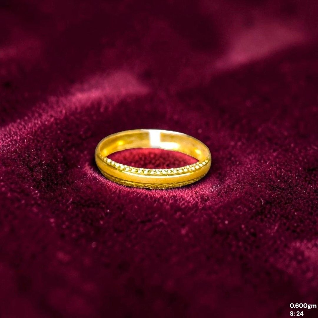 LADIES RING- (SIZE: 24) WGT: 0.600 GM APPROX BIS CERTIFIED HUID HALLMARK 9KT GOLD THUMB RING FOR UNISEX 1 PIECE.(WJUGZ2)