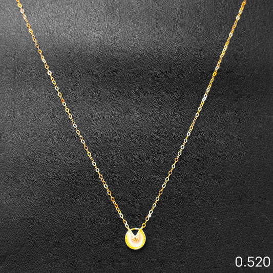 VIRAL TOFU CHAIN (GCS) TRJ WGT: 0.520 GM APPROX 18KT HUID HALLMARK GOLD CHAIN WITH PENDANT 1 PIECE 18 INCH (FOR SPECIAL GIFT ONLY)