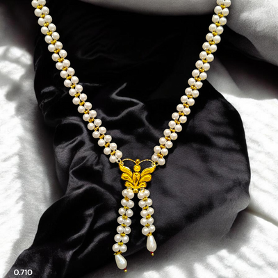 GOLD MOTI HAR- BIS CERTIFIED WGT: O.710 GM APPROX HUID HALLMARK 916 22KT GOLD MOTI TIE CHAIN 1 PIECE FOR WOMEN.