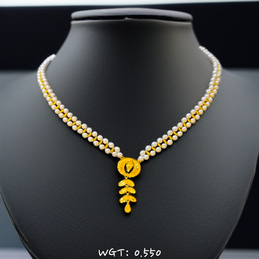 TRJ WGT: 0.550 GM APPROX KDM GOLD MOTI PENDANT 1 PIECE WITH ADJUSTABLE TASSEL (50 TONCH).