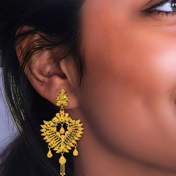 MADE TO ORDER (GEK22) BIS CERTIFIED HUID HALLMARK 916 22KT GOLD KANBALA EARRINGS WGT: 8.700 GM APPROX (1 PAIR) FOR WOMEN (BLUE TAG PREMIUM SEGMENT JEWELLERY) -DELIVERY IN 25 DAYS.