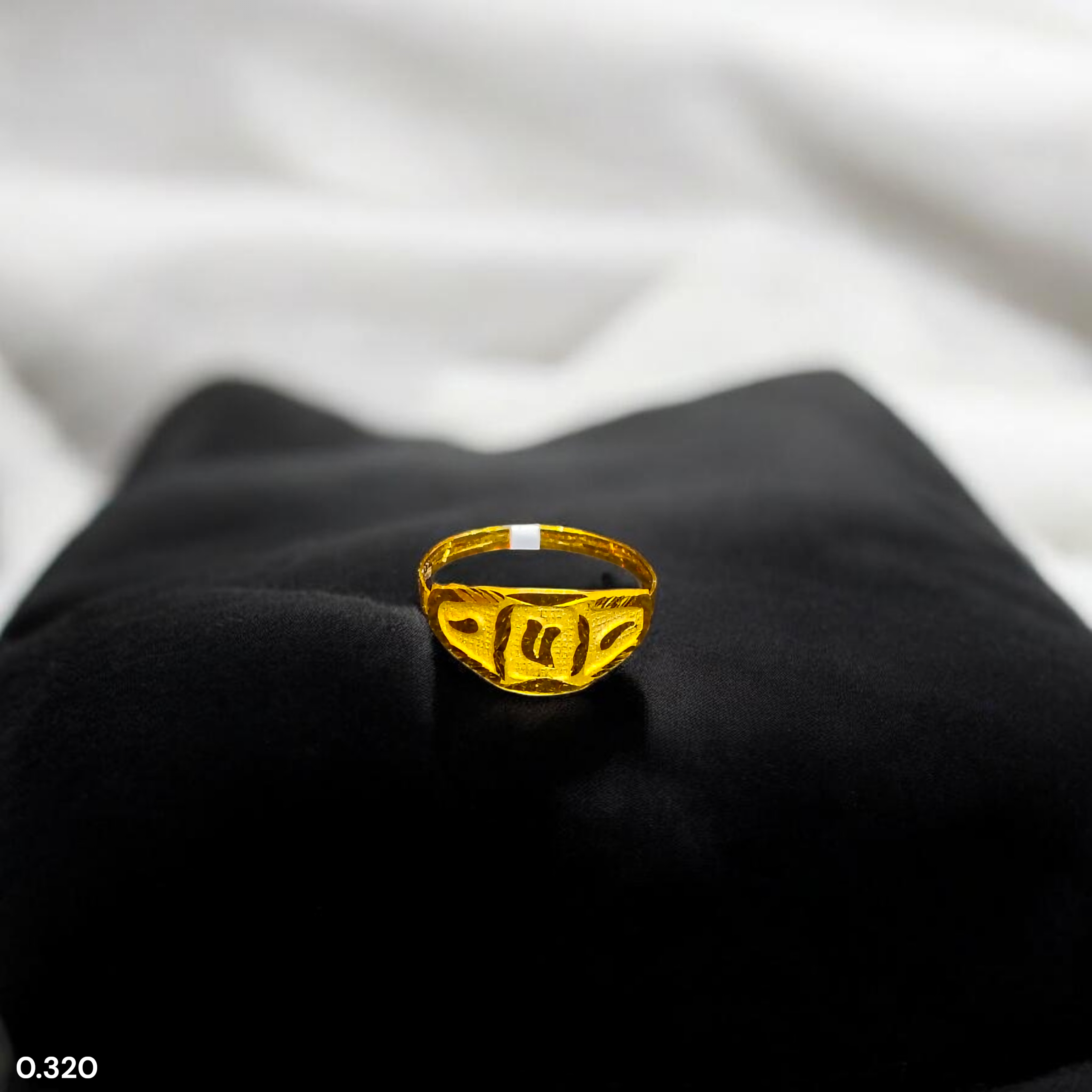 BABY JEWELLERY- TRJ WGT: 0.320 GM APPROX 375 9KT HUID HALLMARK GOLD BABY FINGER RING 1 PIECE FOR RICE CEREMONY & BIRTHDAY.