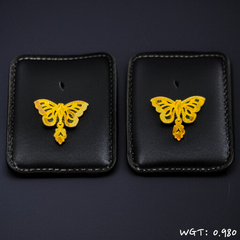 (GES22) RAJLAXMI WGT: 0.980 GM APPROX HUID HALLMARK 916 22KT GOLD EAR TOPS STUD 1 PAIR FOR REGULAR USE.