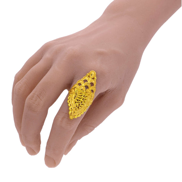 MADE TO ORDER (GFR22) BIS CERTIFIED HUID HALLMARK 916 22KT GOLD FINGER RING (ADJUSTABLE FREE SIZE) WGT: 3.700 GM APPROX (1 PIECE) FOR WOMEN (BLUE TAG PREMIUM SEGMENT JEWELLERY) -DELIVERY IN 25 DAYS.