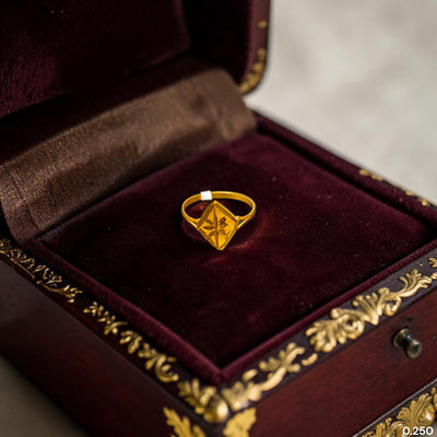 BABY JEWELLERY- TRJ (9KAYFF) (WGT: 0.250 GM APPROX) 375 9KT HUID HALLMARK GOLD BABY FINGER RING 1 PIECE FOR RICE CEREMONY & BIRTHDAY.