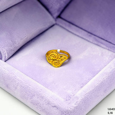 LADIES RING- (5WL1KS)-(SIZE: 16 ) WGT: 1.640 GM APPROX BIS CERTIFIED HUID HALLMARK 916 22KT GOLD RING FOR WOMEN 1 PIECE.
