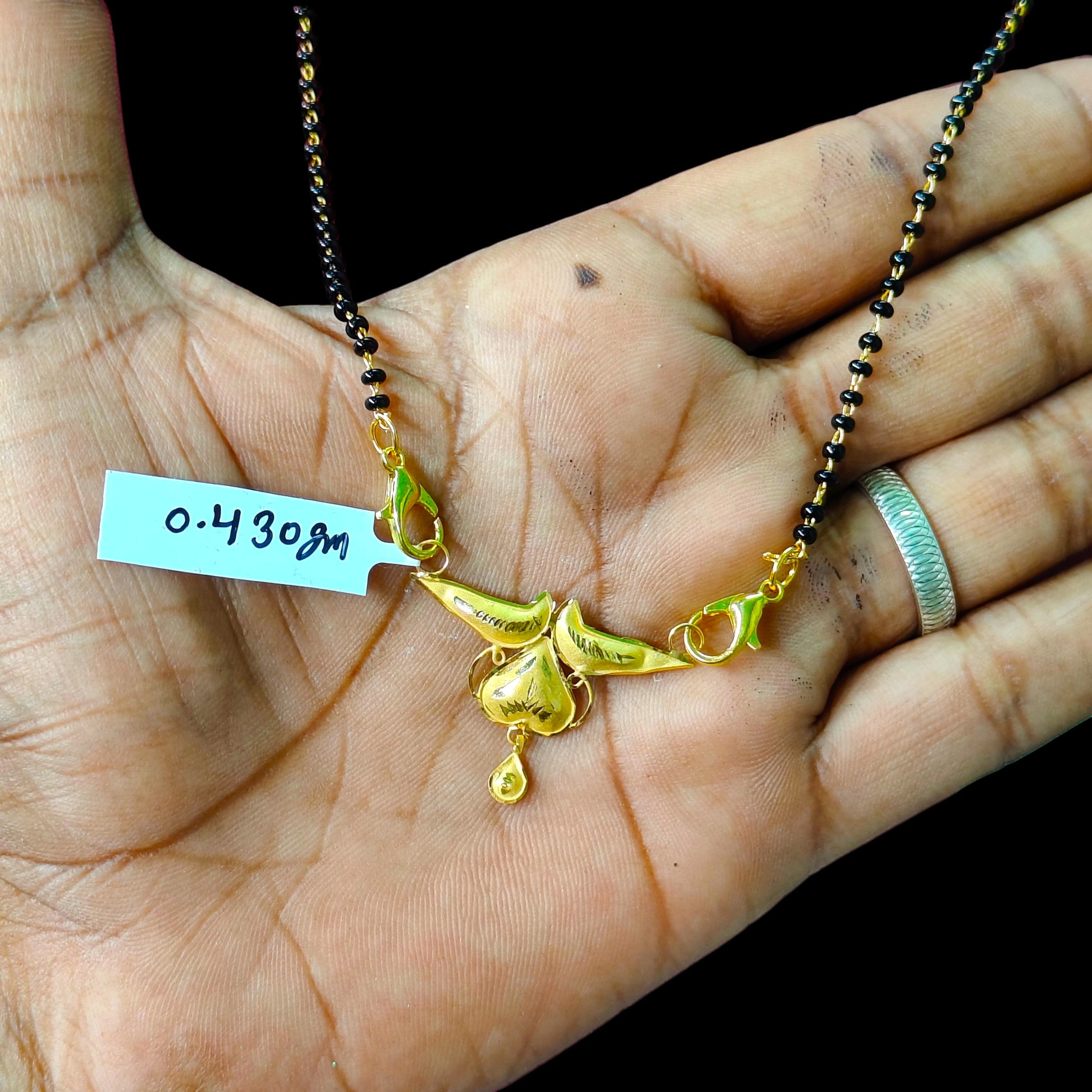 GOLD PENDANT- (WGT: 0.430 GM APPROX) BIS CERTIFIED HUID HALLMARK 375 9KT GOLD PENDANT FOR WOMEN 1 PIECE WITH FREE MANGALSUTRA & TASSEL.