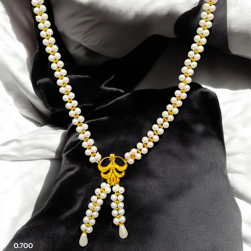 GMP22K- BIS CERTIFIED WGT: O.700 GM APPROX HUID HALLMARK 916 22KT GOLD MOTI TIE CHAIN 1 PIECE FOR WOMEN.
