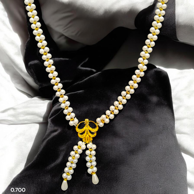 GOLD MOTI HAR- BIS CERTIFIED WGT: O.700 GM APPROX HUID HALLMARK 916 22KT GOLD MOTI TIE CHAIN 1 PIECE FOR WOMEN.