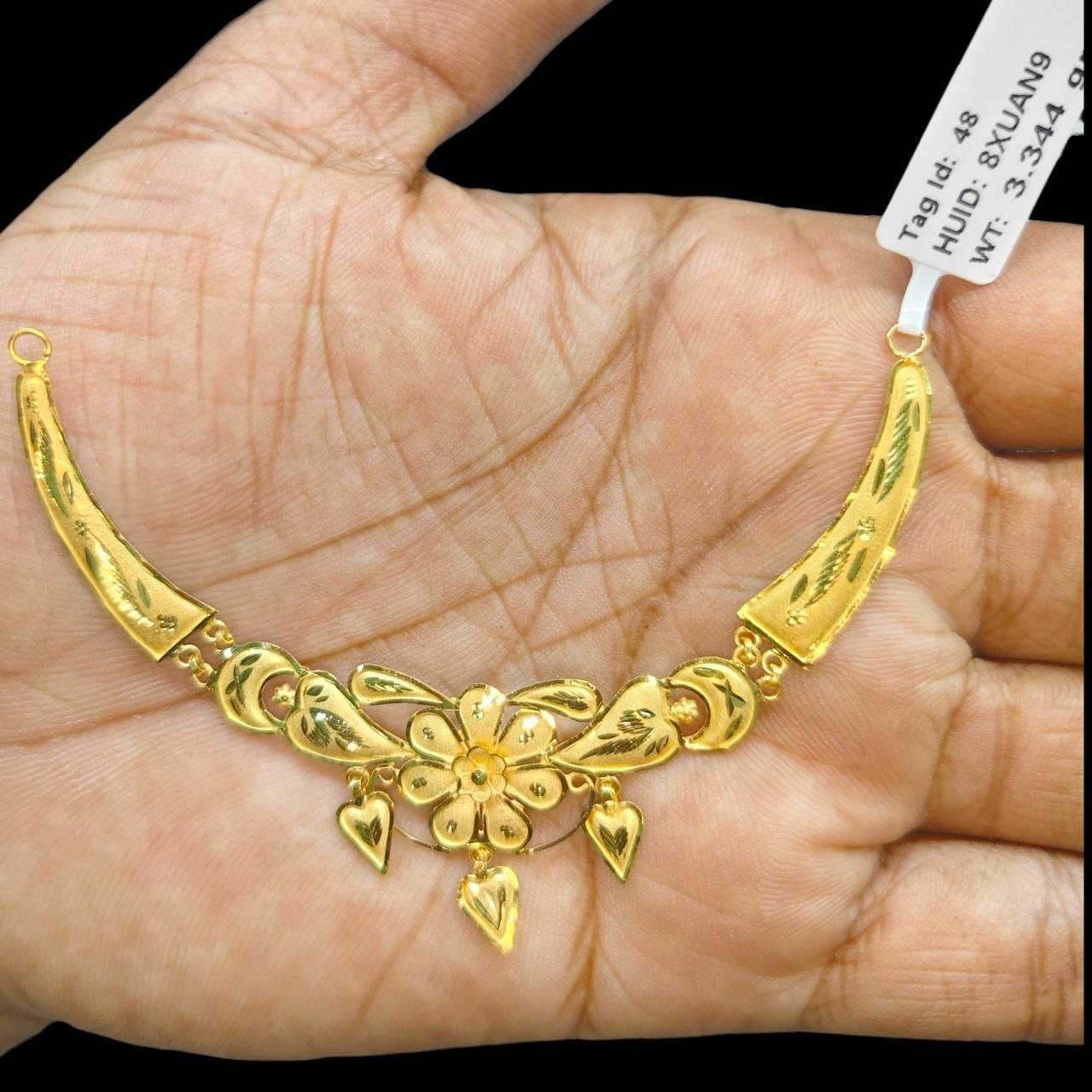 GOLD CHOKER NECKLACE-(WGT: 3.344 GM APPROX) BIS CERTIFIED HUID HALLMARK 9KT GOLD NECKLACE 1 PIECE FOR WOMEN.