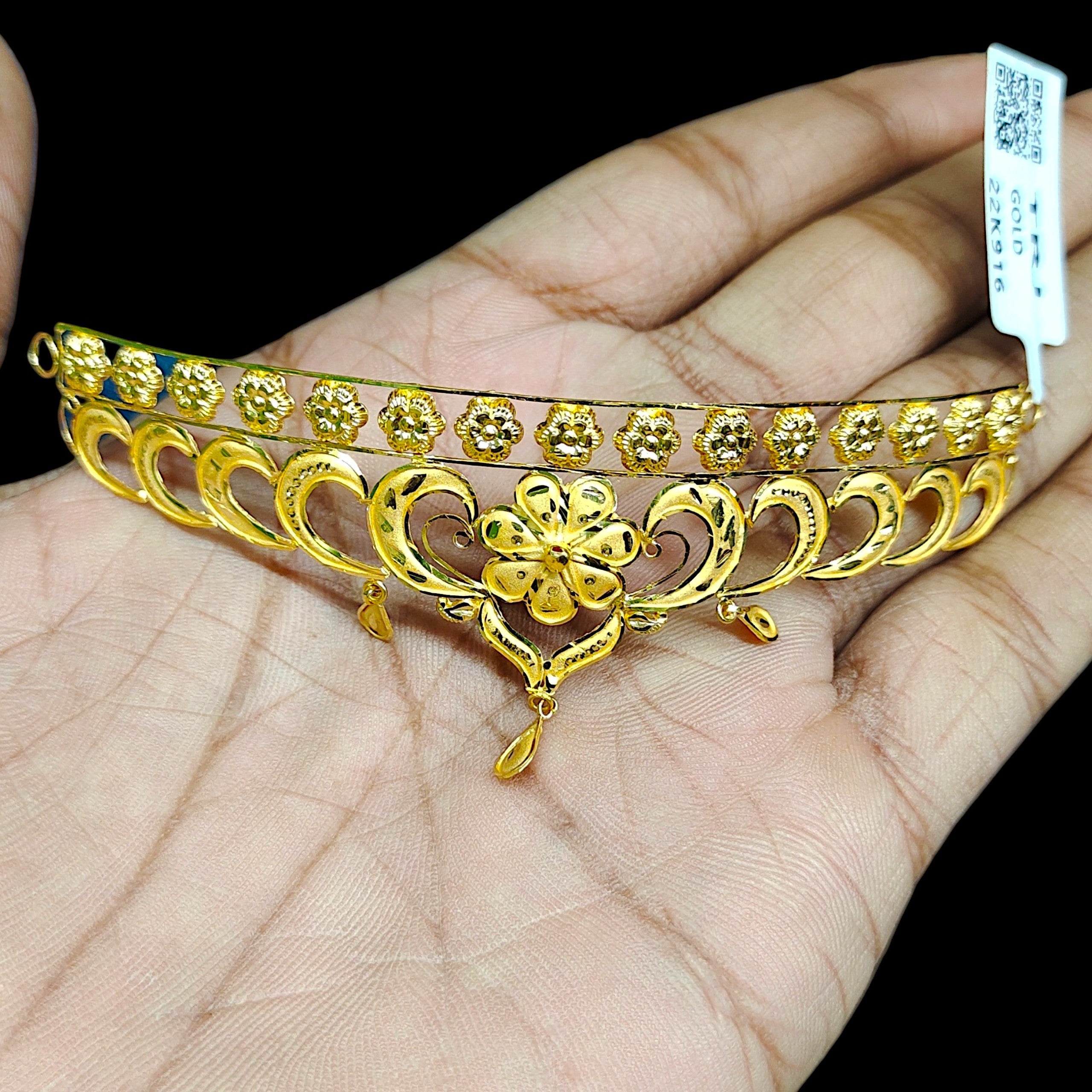 GCN22K- (WGT: 3.940 GM APPROX) BIS CERTIFIED HUID HALLMARK 916 22KT GOLD CHOKER 1 PIECE FOR WOMEN.(6ATKTZ)