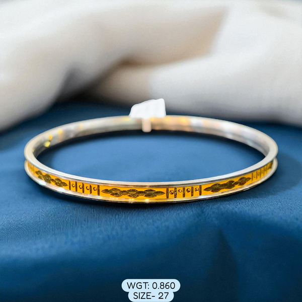 TRJ (SIZE: 27) WGT: 0.860 GM APPROX 22KT HUID HALLMARK GOLD NOA BANGLES (LAZER CHILA) 1 PIECE.
