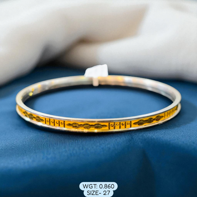 TRJ (SIZE: 27) WGT: 0.860 GM APPROX 22KT HUID HALLMARK GOLD NOA BANGLES (LAZER CHILA) 1 PIECE.