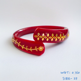 (SIZE- 25) RED COLOUR 18KT HALLMARK GOLD BRACELET POLA 1 PIECE FOR MARRIED WOMEN (REGULAR USE) APPROX WGT: 0.760 GM