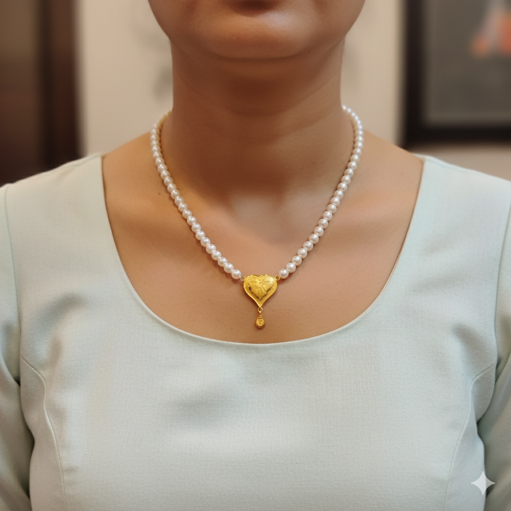 (GMP22) BIS CERTIFIED WGT: 0.440 GM APPROX HUID HALLMARK 916 22KT GOLD MOTI PENDANT 1 PIECE FOR YOUR BEAUTIFUL WIFE.