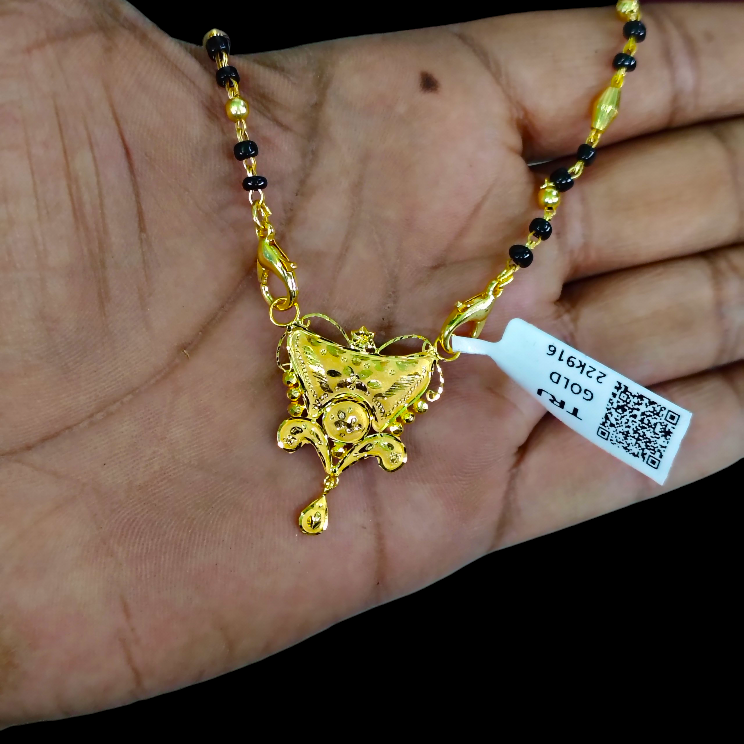 GOLD PENDANT- WGT: 0.940 GM APPROX 22KT HUID HALLMARK GOLD PENDANT MANGALSUTRA 1 PIECE WITH TASSEL.