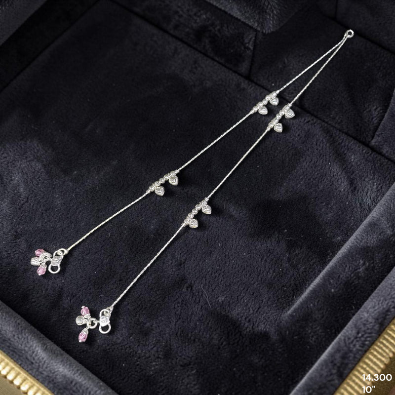SILVER PAYEL- (A33) (WGT: 14.300 GM APPROX) 625 SILVER PAYEL (ANKLET) 1 PAIR LENGTH: 10