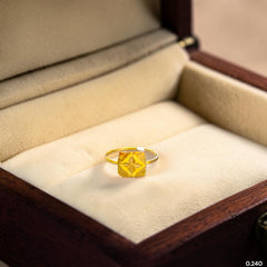 BABY JEWELLERY- TRJ WGT: 0.240 GM APPROX 22KT HUID HALLMARK GOLD BABY FINGER RING 1 PIECE FOR RICE CEREMONY & BIRTHDAY.