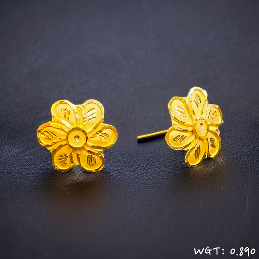 RAJLAXMI D- IY5VWX/SYPR44 WGT: 0.890 GM APPROX HUID HALLMARK 916 22KT GOLD EAR TOPS STUD 1 PAIR FOR REGULAR USE.