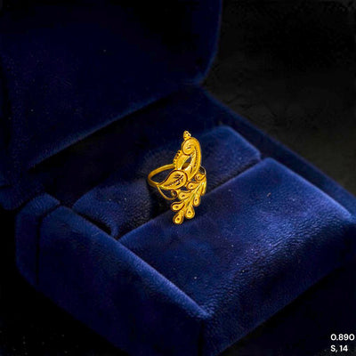 LADIES RING- (EM4HWT) (SIZE: 14) (WGT: 0.890 GM APPROX) BIS CERTIFIED HUID HALLMARK 9KT GOLD FINGER RING FOR WOMEN 1 PIECE