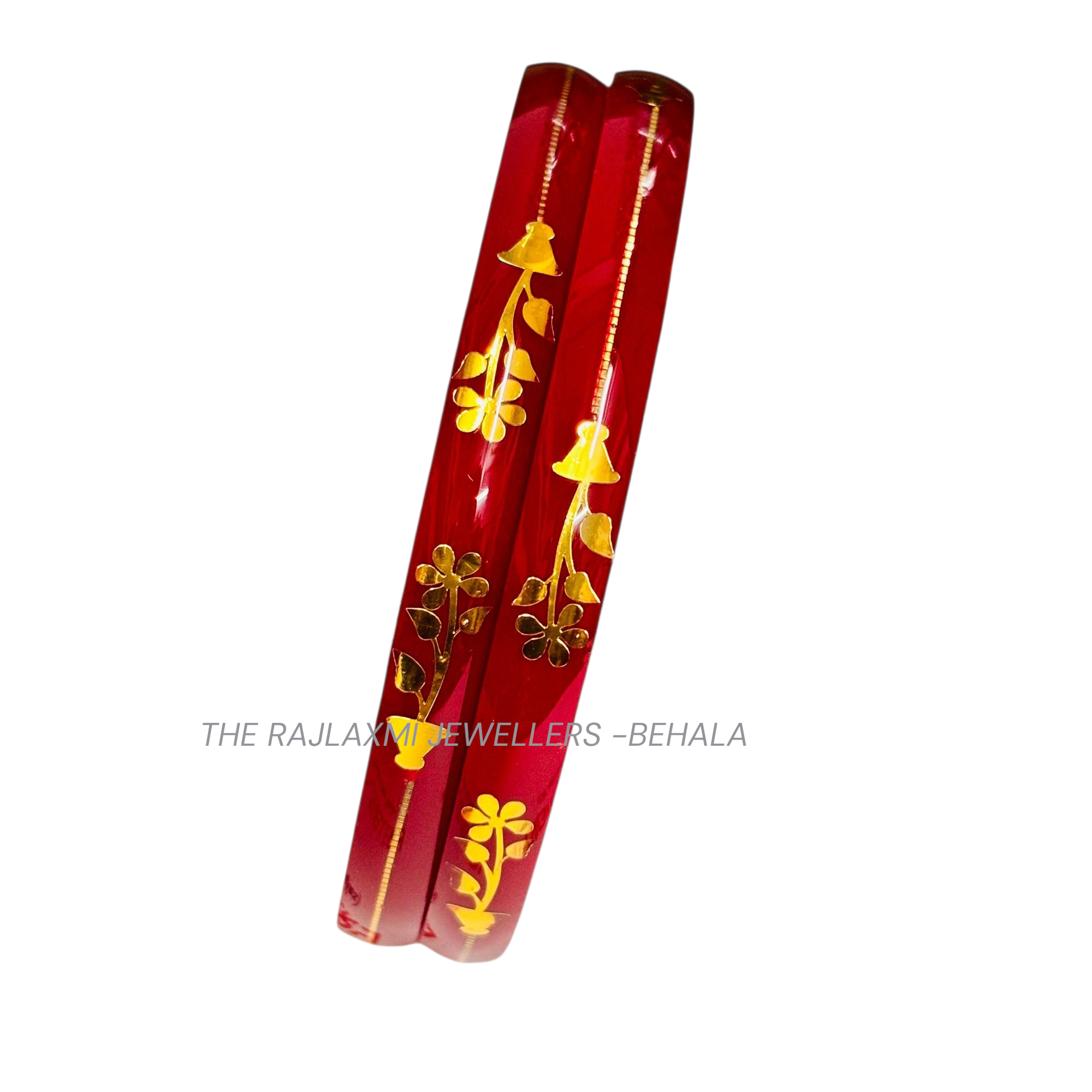 VISION RED (FACEBOOK VIRAL POLA) GOLDEN DETAILING LAMINATION POLA PATTERN DESIGN 1 PAIR FOR WOMEN - NON EXCHANGEABLE ITEM (GET ANY DESIGN AS PER AVAILABILITY)