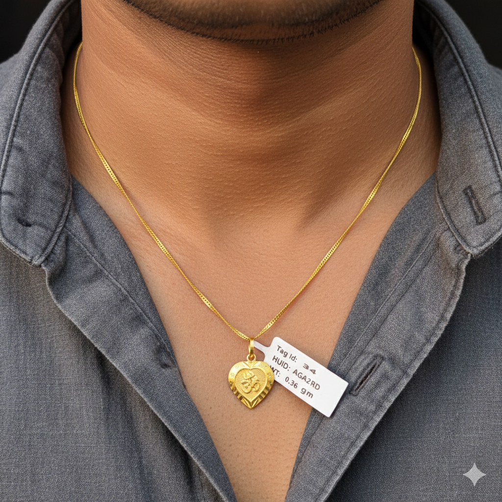 GOLD LOCKET BOYS- WGT: 0.360 GM APPROX BIS CERTIFIED HUID HALLMARK 9KT GOLD LOCKET FOR MEN 1 PIECE. (CHAIN NOT INCLUDED).