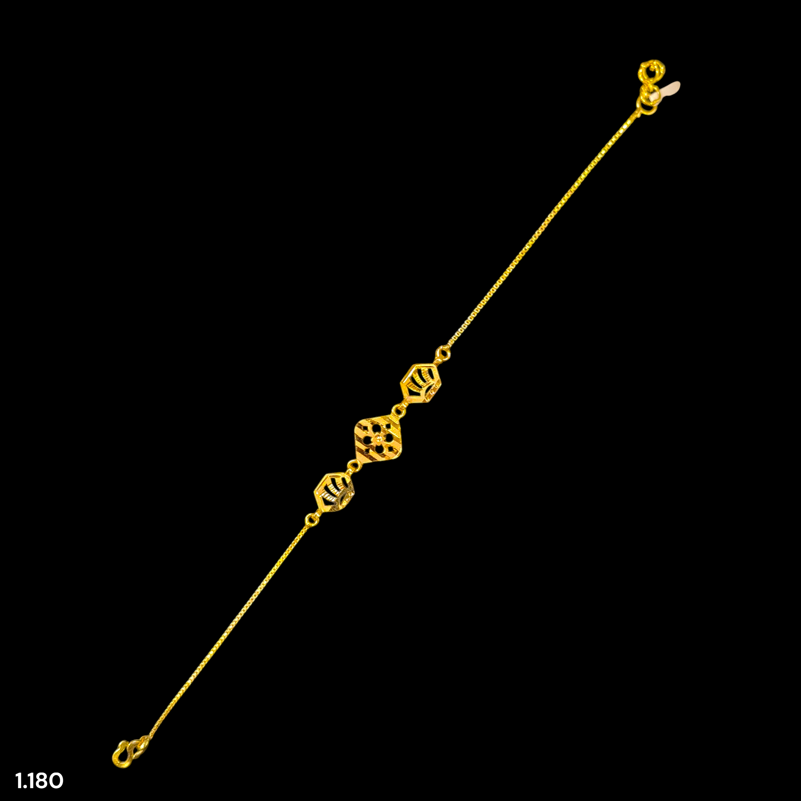 GOLD WRISTLET- BIS CERTIFIED HUID HALLMARK 375 9KT GOLD WRISTLET APPROX WGT: 1.180 FOR WOMEN.