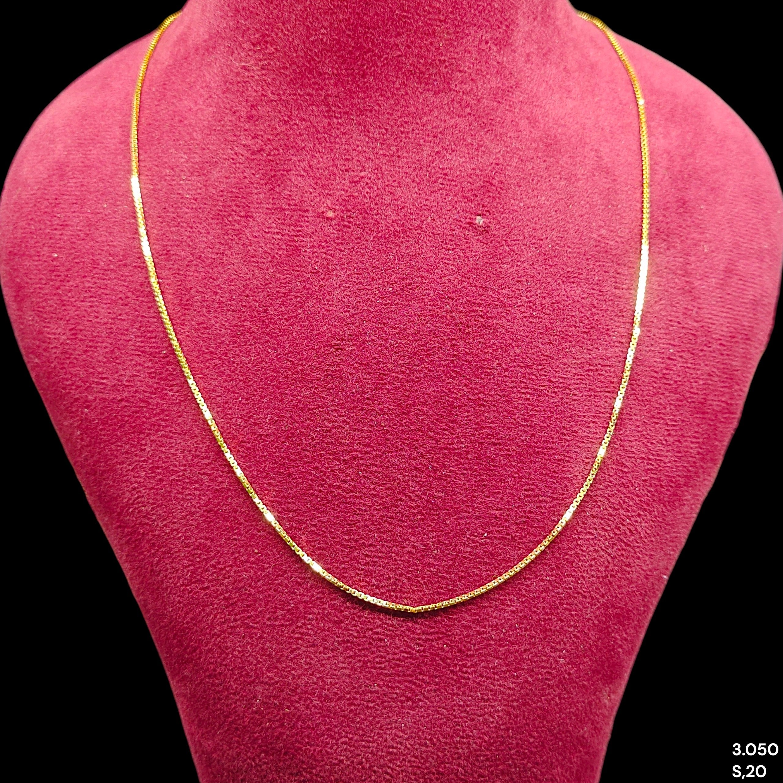 GOLD CHAIN- (WGT: 3.050 GM APPROX) BIS CERTIFIED HUID HALLMARK 9KT GOLD CHAIN (20 INCH) 1 PIECE FOR UNISEX.