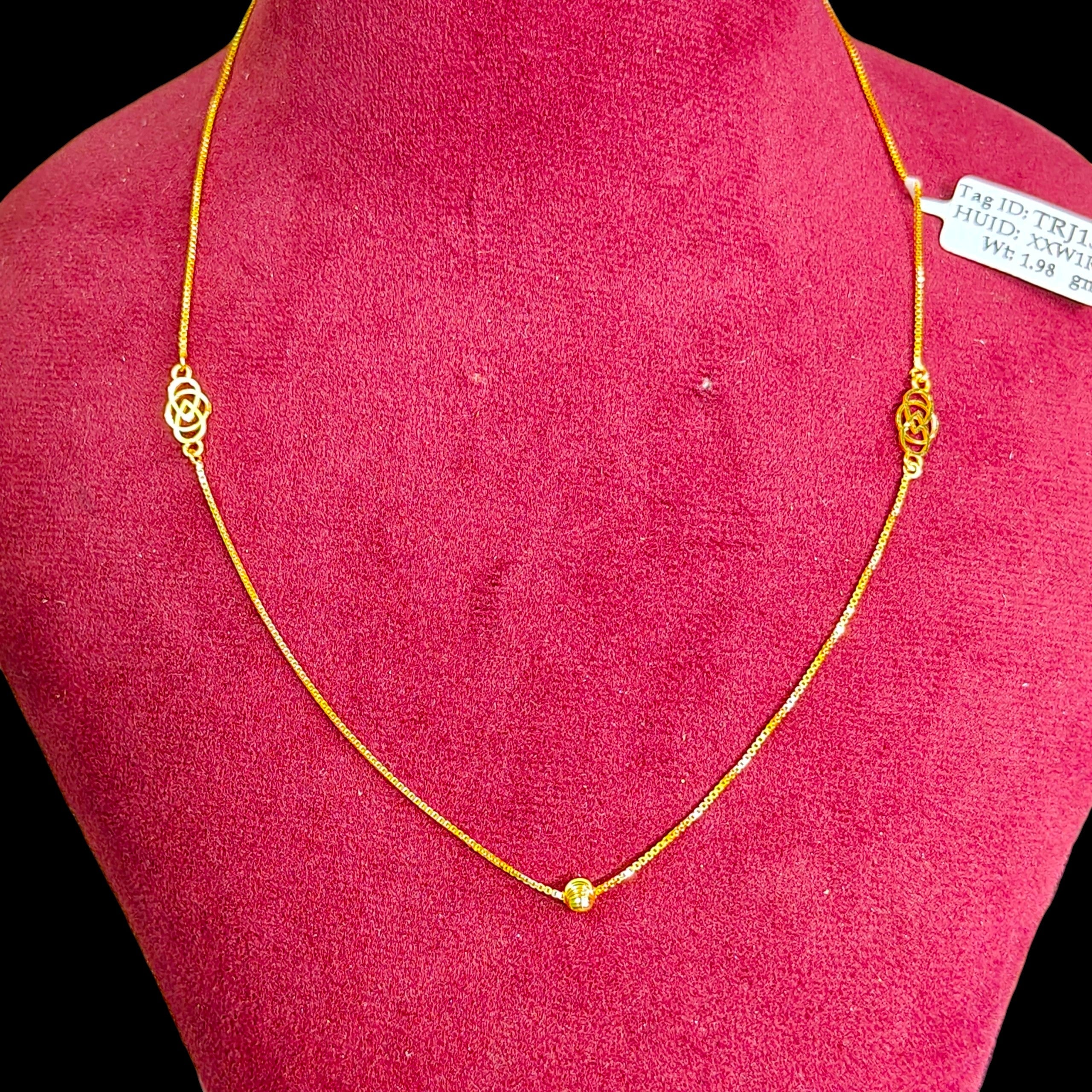 GCH-(WGT: 1.980 GM APPROX) BIS CERTIFIED HUID HALLMARK 9KT GOLD CHAIN WITH PENDANT (18 INCH) 1 PIECE FOR WOMEN.