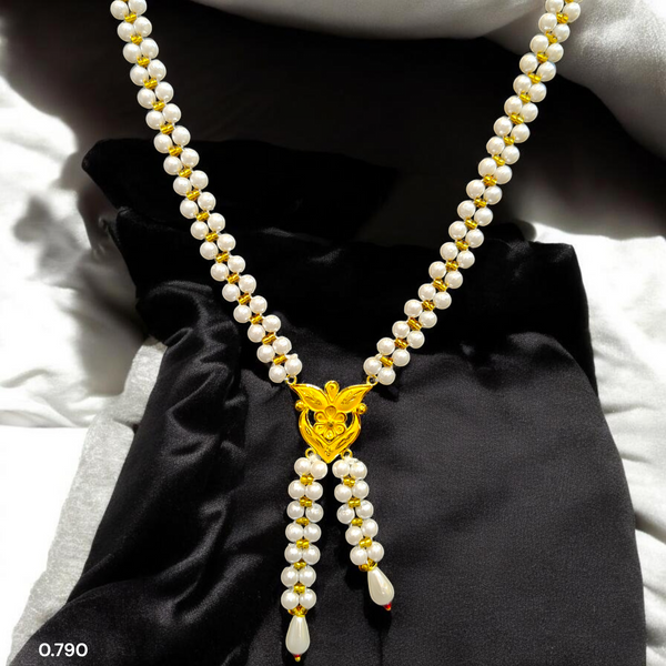 GOLD MOTI HAR- BIS CERTIFIED WGT: O.790 GM APPROX HUID HALLMARK 916 22KT GOLD MOTI TIE CHAIN 1 PIECE FOR WOMEN.