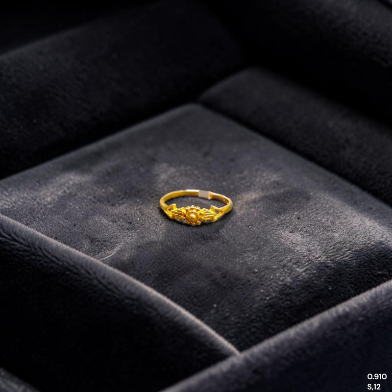 LADIES RING- (SIZE: 12) WGT: 0.910 GM APPROX 14KT HALLMARK GOLD RING FOR WOMEN 1 PIECE.