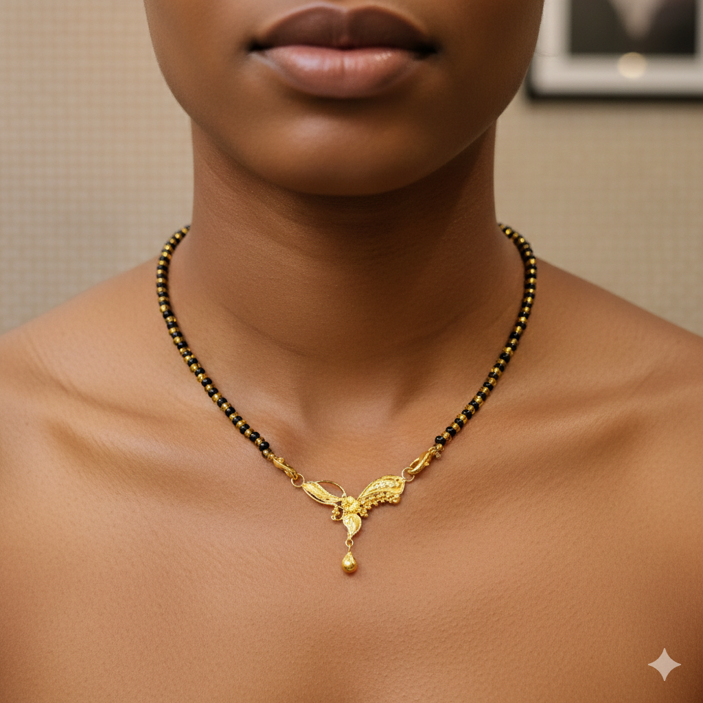 GOLD PENDANT- WGT: 0.640 GM APPROX 22KT HUID HALLMARK GOLD PENDANT MANGALSUTRA 1 PIECE WITH TASSEL.