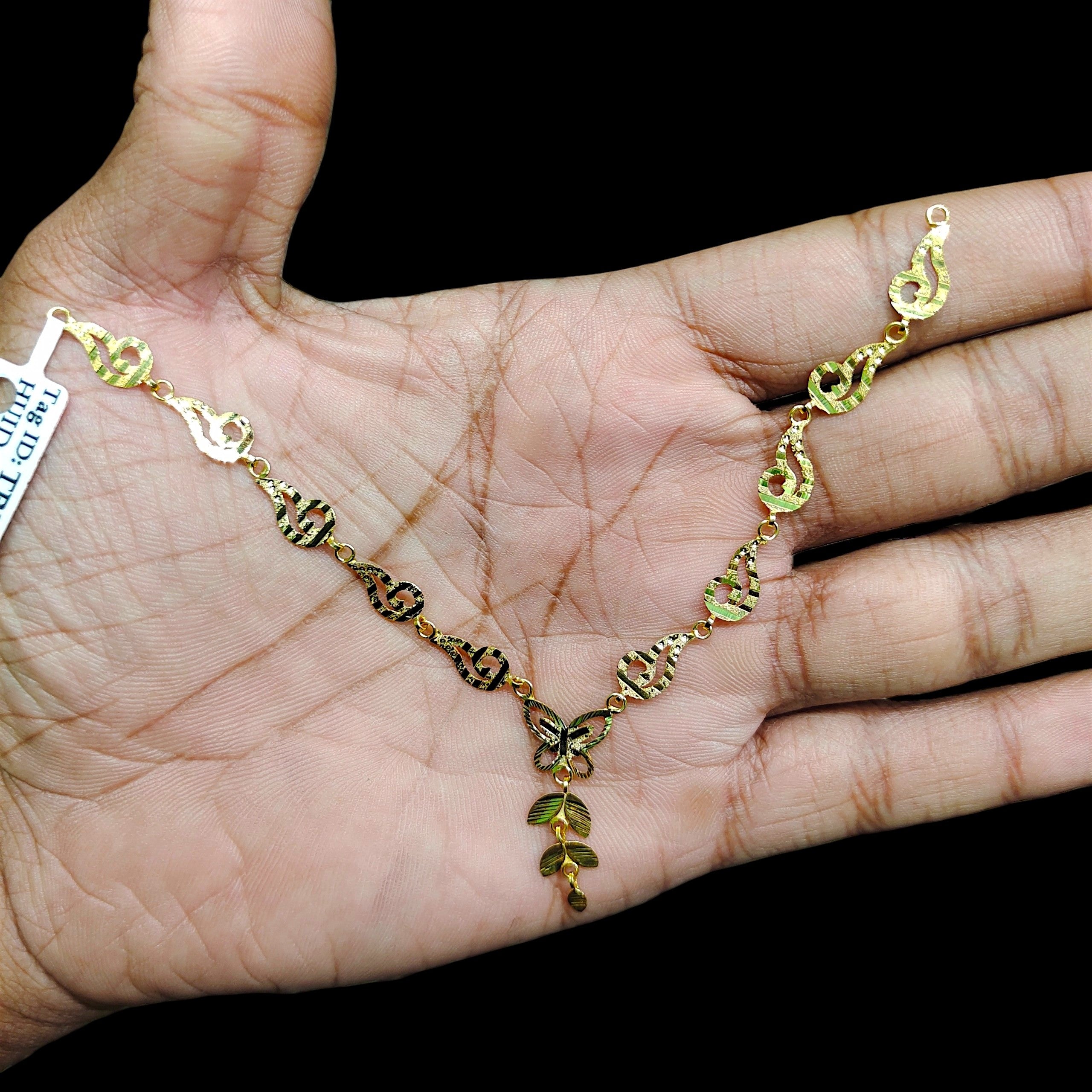GOLD NECKLACE-(WGT: 2.240 GM APPROX) BIS CERTIFIED HUID HALLMARK 375 9KT GOLD NECKLACE 1 PIECE FOR WOMEN.