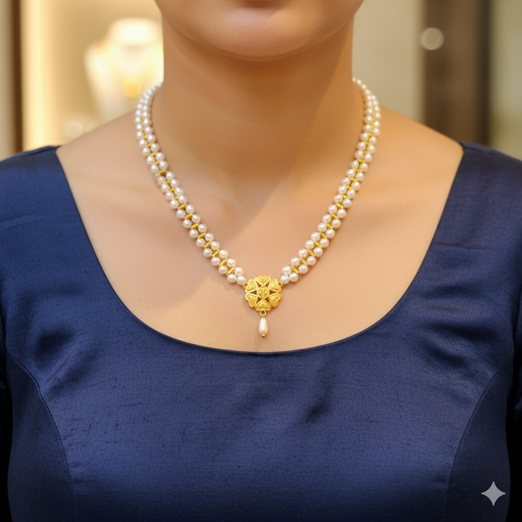 (GMP22) BIS CERTIFIED WGT: 0.330 GM APPROX HUID HALLMARK 916 22KT GOLD MOTI PENDANT 1 PIECE FOR YOUR BEAUTIFUL WIFE.