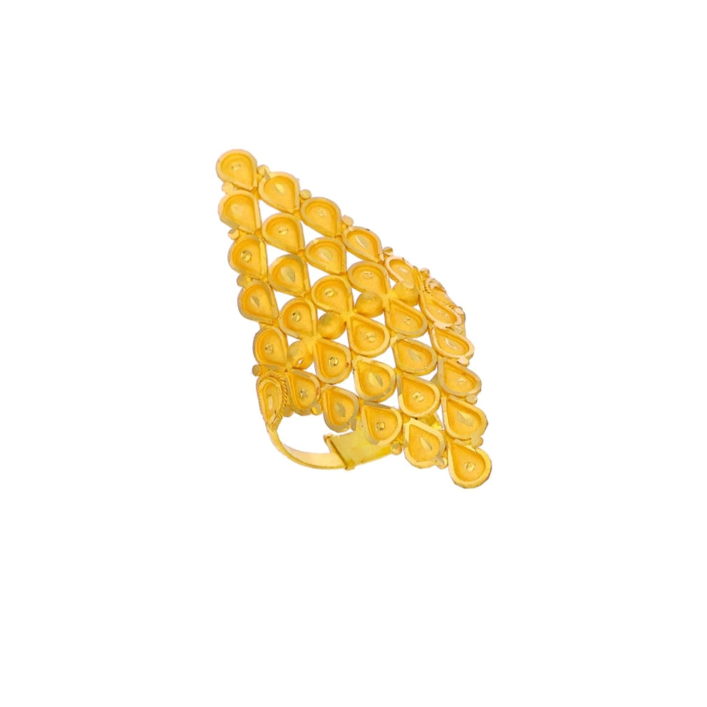 MADE TO ORDER (GFR22) BIS CERTIFIED HUID HALLMARK 916 22KT GOLD FINGER RING (ADJUSTABLE FREE SIZE) WGT: 3.500 GM APPROX (1 PIECE) FOR WOMEN (BLUE TAG PREMIUM SEGMENT JEWELLERY) -DELIVERY IN 25 DAYS.