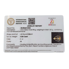 RAJLAXMI DIAMOND JEWELLERY (SIZE:16) - WGT: 1.520 GM - NATURAL DIAMOND (0.06 CENT) HUID HALLMARK 18KT DIAMOND FINGER RING FOR WOMEN WITH CERTIFICATE OF AUTHENTICITY BY ZORBA (DESIGN NO: LRAP1826).