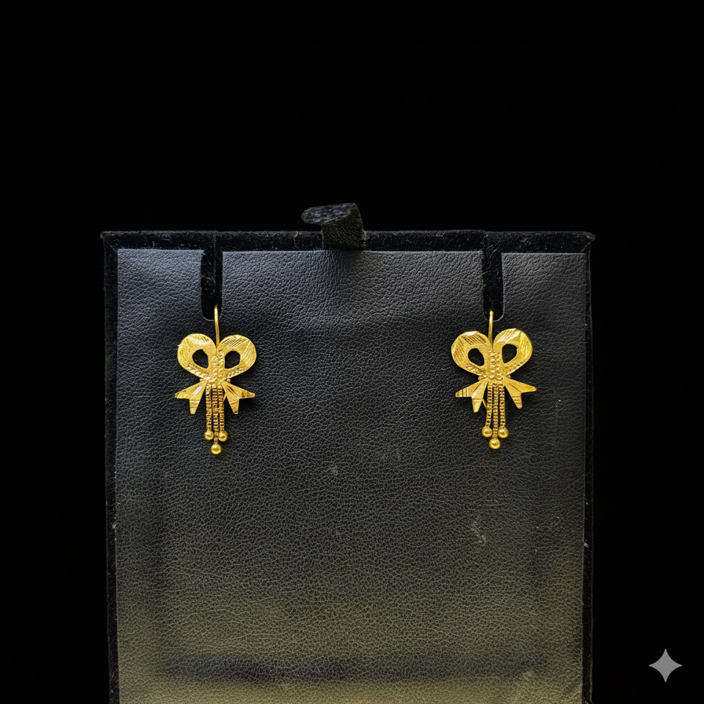(GSE22) BIS CERTIFIED WGT: 1.570 GM APPROX HUID HALLMARK 916 22KT GOLD SAFETIPIN TOPS 1 PAIR FOR WOMEN.