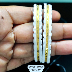 TRJ (SIZE: 25) WGT: 1.260 GM APPROX HUID HALLMARK 22KT GOLD SAKHA BANGLES 1 PAIR DESIGN FOR REGULAR USE.