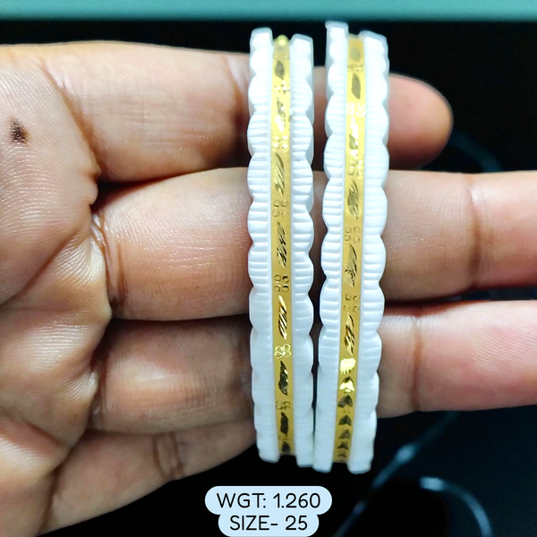 TRJ (SIZE: 25) WGT: 1.260 GM APPROX HUID HALLMARK 22KT GOLD SAKHA BANGLES 1 PAIR DESIGN FOR REGULAR USE.