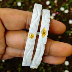 GSB22K- (SIZE: 26) WGT: 1.060 GM APPROX HUID HALLMARK 22KT GOLD SAKHA BADHANO BANGLES 1 PAIR DESIGN FOR REGULAR USE.