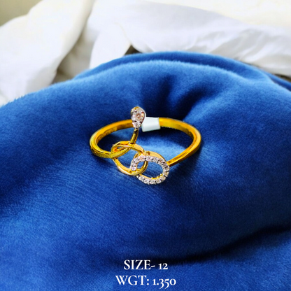 RAJLAXMI DIAMOND JEWELLERY (SIZE:12) - WGT: 1.350 GM - NATURAL DIAMOND (0.06 CENT) HUID HALLMARK 18KT DIAMOND FINGER RING FOR WOMEN WITH CERTIFICATE OF AUTHENTICITY BY ZORBA (DESIGN NO: LRAP2694).