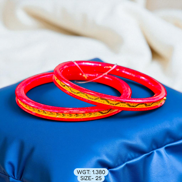 (GSP) TRJ (SIZE: 25) WGT: 1.380 GM APPROX 22KT HUID HALLMARK GOLD POLA BANGLES 1 PAIR DESIGN FOR REGULAR USE.