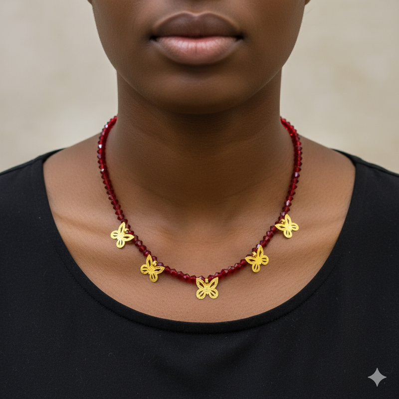 GCS22K- WGT: 1.330 GM APPROX HUID HALLMARK 22KT GOLD MOTI SELIHAR 1 PIECE WITH ADJUSTABLE TASSEL.