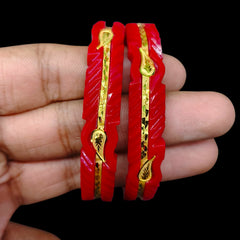 GPB9K- (S7AK34)-(XGH39R) (SIZE-24) (WGT: 1.610 GM APPROX) BIS CERTIFIED HUID HALLMARK 375 9KT GOLD POLA BADHANO 1 PAIR FOR WOMEN.