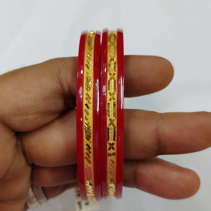 (GSP) TRJ H52YF8(SIZE: 26) WGT: 1.490 GM APPROX 22KT HUID HALLMARK GOLD POLA BANGLES 1 PAIR DESIGN FOR REGULAR USE.